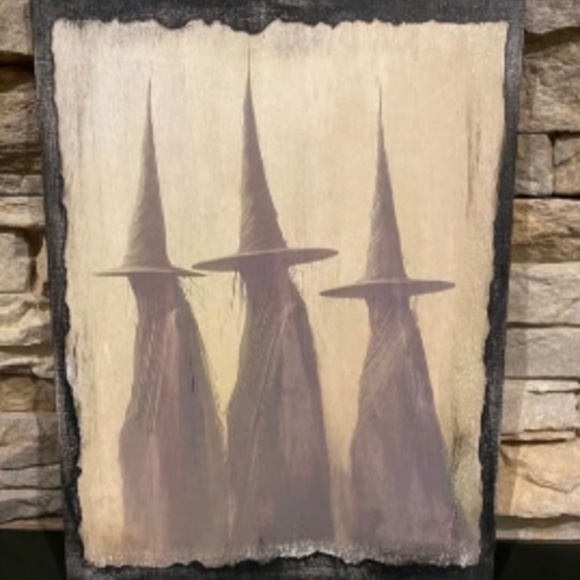 Primitive vintage gothic style Halloween witches portrait photo sign witchcraft - Picture 5 of 5